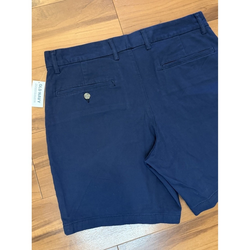 NWT Old Navy Dark Blue Chino Shorts Cotton Stretch 7" In Men's Size 32 Slim Fit - Picture 8 of 13